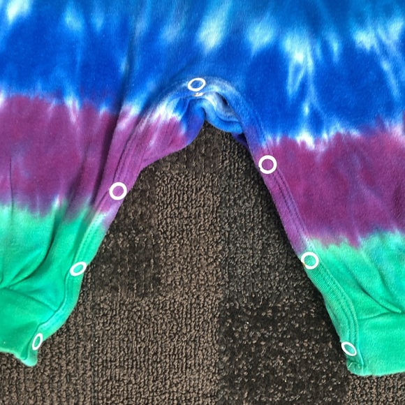 Vintage Baby Tie Dye One Piece Long Sleeve Cotton Jumpsuit Size 6 months Unisex - Picture 3 of 10